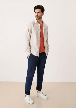 s.Oliver Austin: Slim Fit-Chino aus Baumwolltwill - navy