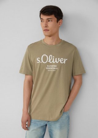 s.Oliver T-Shirt mit Logo-Print - helles olivgrün