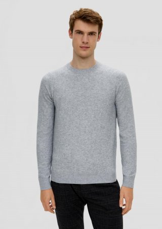 s.Oliver Pullover aus Wollmix - grau meliert