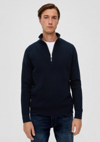 s.Oliver Feinstrickpullover aus Baumwolle - navy