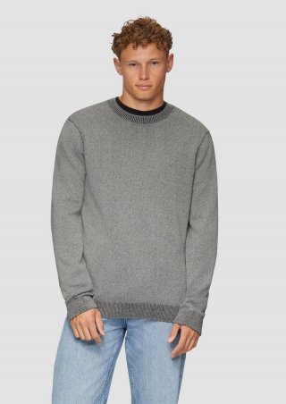 s.Oliver Strickpullover in melierter Optik - taubengrau