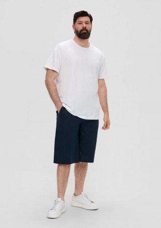 s.Oliver Relaxed: Bermuda aus Leinenmix - navy