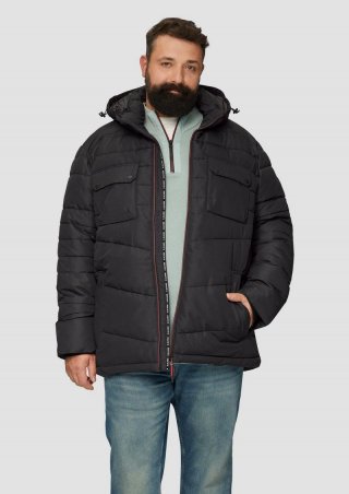 s.Oliver Gesteppte Jacke mit abnehmbarer Kapuze - schwarz