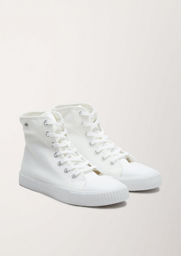 s.Oliver High Sneaker aus Canvas - weiß