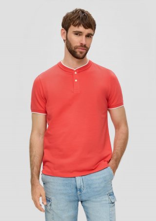 s.Oliver Poloshirt mit Henleyausschnitt - koralle
