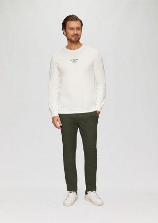 s.Oliver Austin: Chino im Slim Fit aus Baumwollstretch - olivgrün