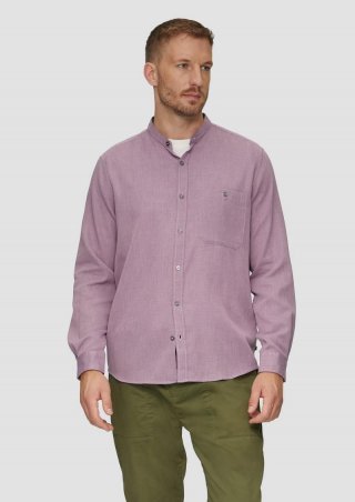 s.Oliver Regular Fit: Hemd mit Stehkragen und Strukurmuster - flieder