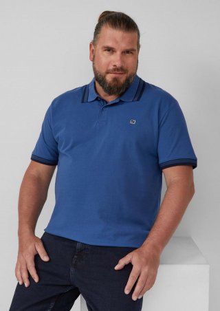 s.Oliver Poloshirt aus Baumwollpiqué mit Kontrast-Details - royalblau