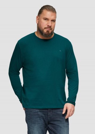 s.Oliver Softes Longsleeve aus Jersey mit Logo-Detail - petrol