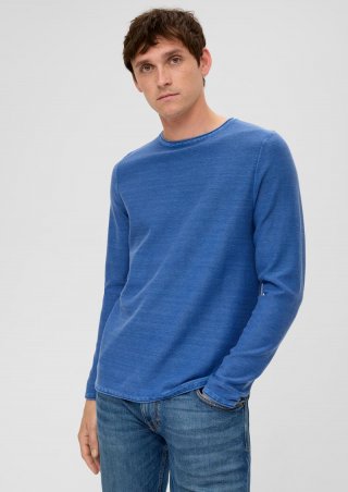 s.Oliver Pullover mit Garment Dye - himmelblau