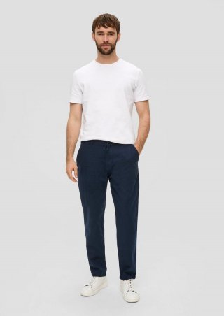 s.Oliver Relaxed: Chinohose aus Leinenmix - navy