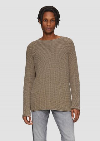 s.Oliver Locker gestrickter Pullover mit Waschung - karamell