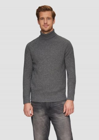 s.Oliver Rollkragenpullover aus reiner Wolle - graphit