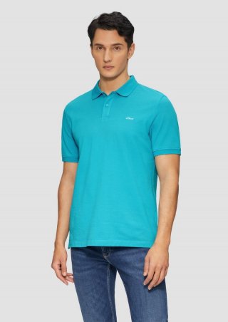 s.Oliver Poloshirt aus Baumwollpiqué - pastelltürkis