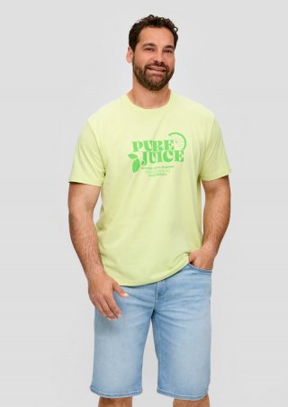s.Oliver Baumwoll-T-Shirt mit Frontprint - limettengrün