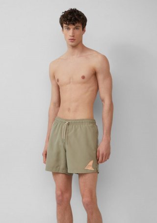 s.Oliver Badeshorts mit Artwork und Eingrifftaschen - olivgrün