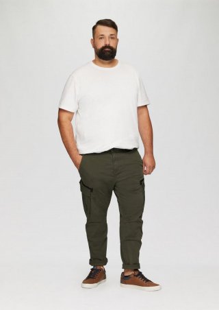 s.Oliver Regular: Cargohose mit Straight Leg - olivgrün