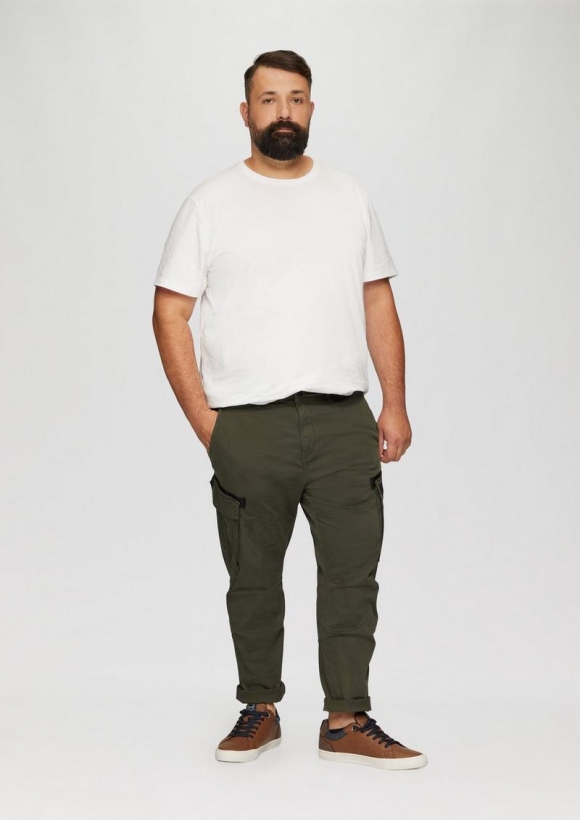 s.Oliver Regular: Cargohose mit Straight Leg - olivgrün