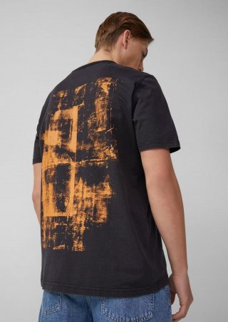 s.Oliver Gewaschenes T-Shirt mit Front- und Rückenprint - schwarz