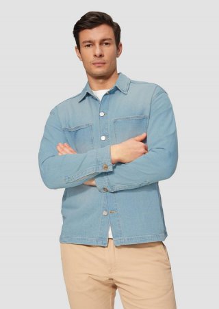 s.Oliver Lässiges Overshirt aus Denim - blau