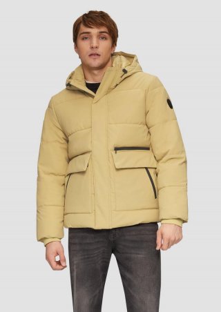 s.Oliver Gesteppte Winterjacke mit Kapuze und Innenkragen - goldgelb