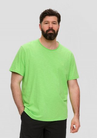 s.Oliver T-Shirt aus Baumwoll-Jersey mit Logo-Print - grün