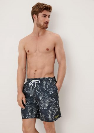 s.Oliver Badeshorts mit Muster - schwarz