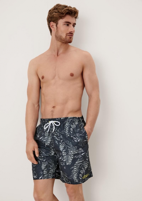 s.Oliver Badeshorts mit Muster - schwarz