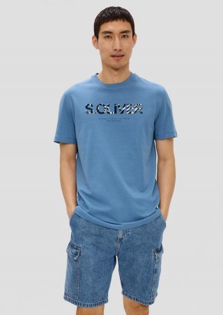 s.Oliver T-Shirt mit Frontprint - hellblau