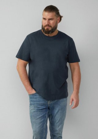 s.Oliver Baumwoll-Shirt mit Crew Neck - navy
