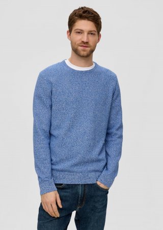 s.Oliver Feinstrickpullover mit Crew Neck - ozeanblau