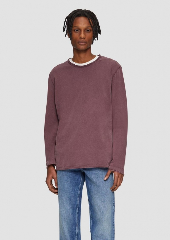s.Oliver Longsleeve mit Acid Wash - lavendel