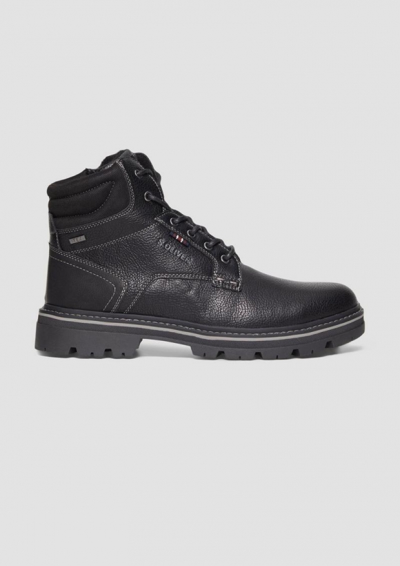 s.Oliver Stiefel in Leder-Optik - schwarz