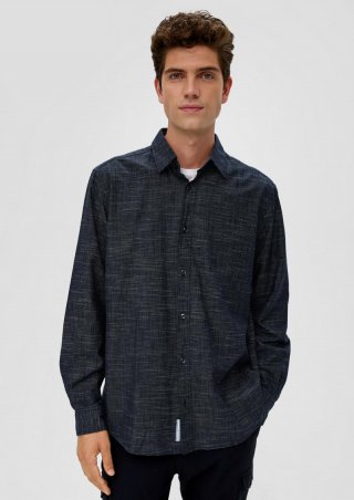 s.Oliver Regular: Hemd aus Baumwolle - navy