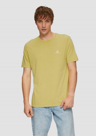 s.Oliver Gewaschenes T-Shirt mit Front- und Rückenprint - hellgelb