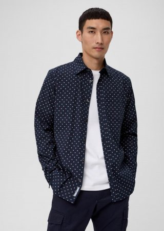 s.Oliver Slim: Hemd aus Baumwollstretch - navy