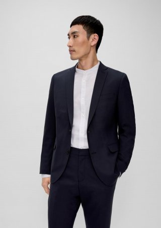 s.Oliver s.O ULTIMATE: Elastisches Sakko aus Wollmix - navy