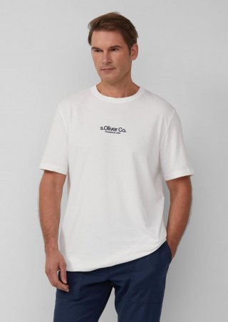 s.Oliver T-Shirt aus Baumwolle mit Logo-Print - weiß