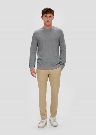 s.Oliver Austin: Slim Fit-Chino aus Baumwolltwill - beige