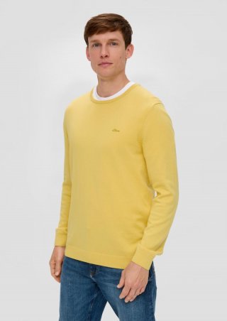 s.Oliver Strickpullover mit Logo - zitrone