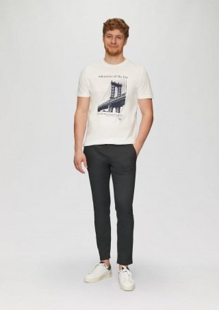 s.Oliver Austin: Chino im Slim Fit aus Baumwollstretch - schiefergrau