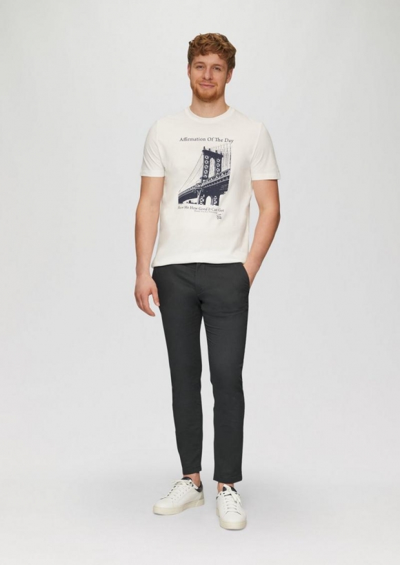 s.Oliver Austin: Chino im Slim Fit aus Baumwollstretch - schiefergrau