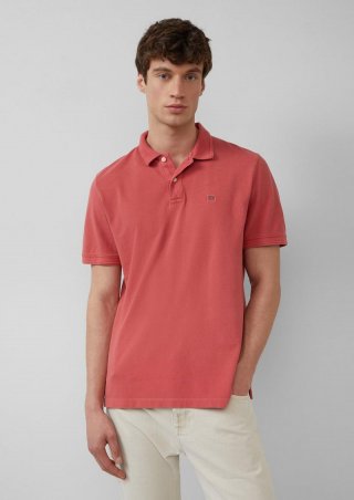 s.Oliver Poloshirt mit kleinem Labelpatch und Flammgarnstruktur - himbeere