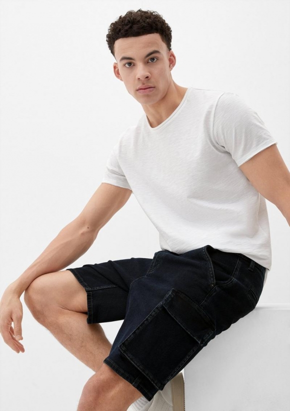 s.Oliver Loose Fit: Bermuda aus Denim - tiefblau