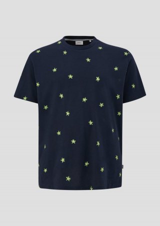 s.Oliver T-Shirt mit All-over-Print - navy