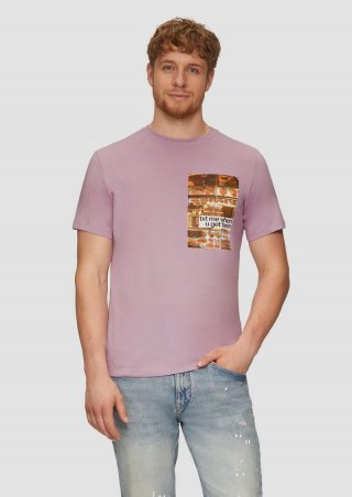 s.Oliver T-Shirt mit Fotoprint - flieder
