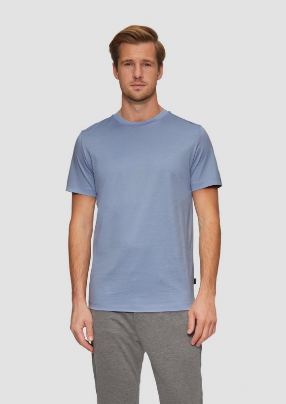 s.Oliver T-Shirt im Slim Fit aus mercerisierter Baumwolle - himmelblau