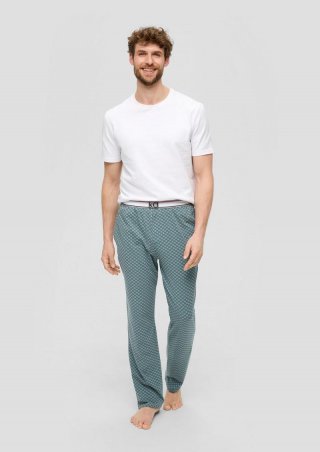 s.Oliver Pyjama-Hose in feiner Musterung - olivgrün