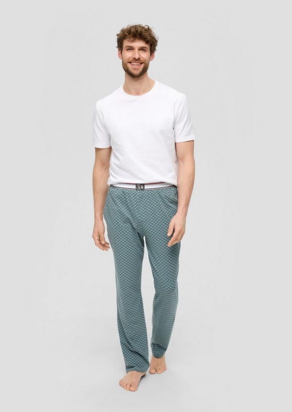 s.Oliver Pyjama-Hose in feiner Musterung - olivgrün