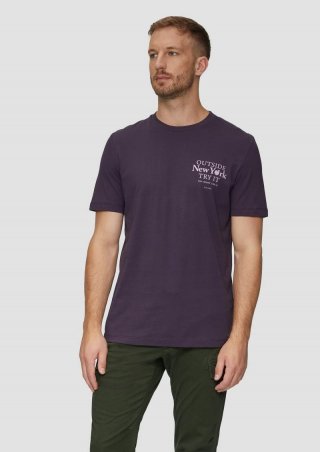 s.Oliver T-Shirt mit Frontprint - aubergine